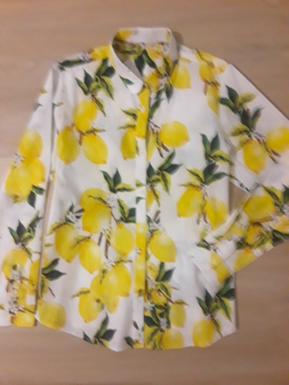 NEW greatest designer lemon print floral shirt blouse - Picture 5 of 5